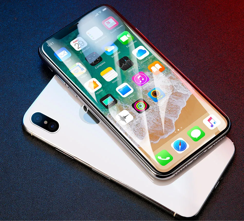 Baseus 3D полноэкранная защита для iPhone X, ультратонкое закаленное стекло с полным покрытием, Защитное стекло для iPhone X, стеклянная пленка