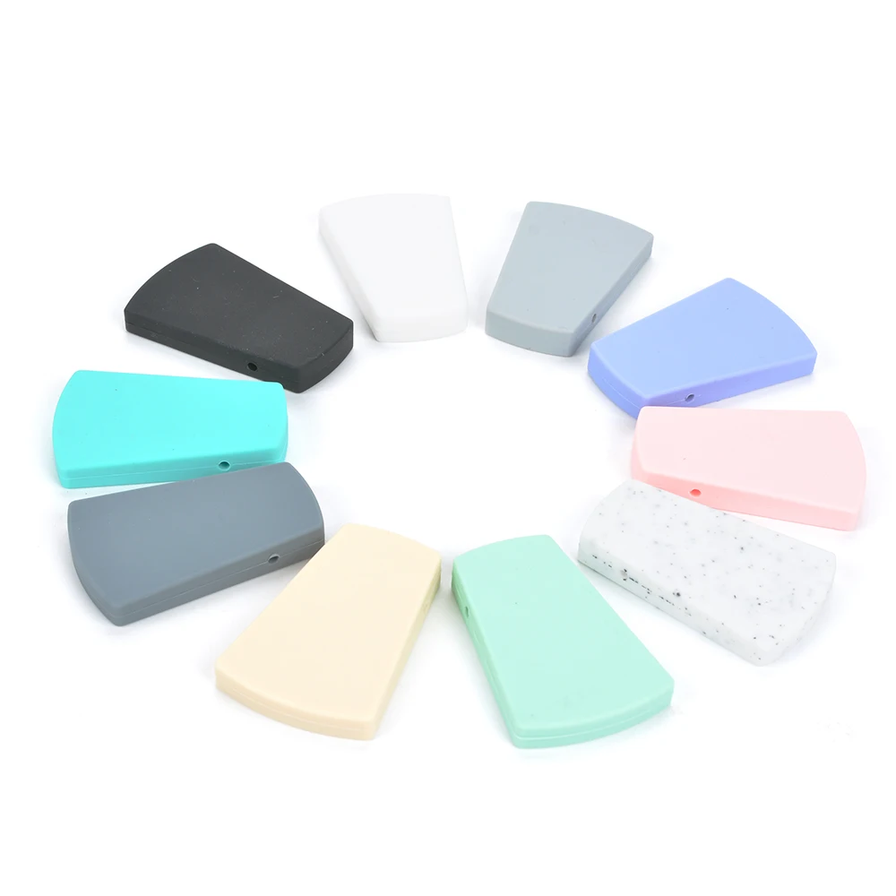 LOFCA-Cuentas trapezoidales de dentici&oacute;n para beb&eacute;, collar de cuentas de silicona para reci&eacute;n nacido, joyer&iacute;a de grado alimenticio, 5 uds.-1