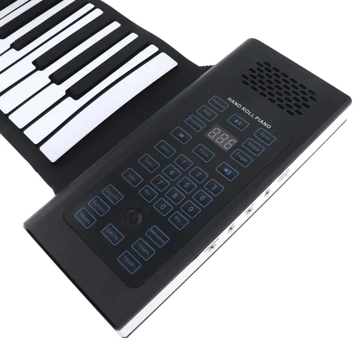 88 Keys USB MIDI Output Roll Up Rechargeable Electronic Silicone Flexible Keyboard Organ Built-in Speaker with Sustain Pedal