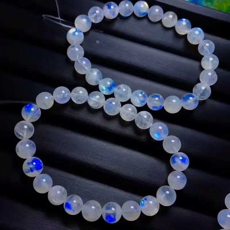 Браслет из натурального лунный камня с синим светом AAAA 8 5 мм|aaaa|bracelet |