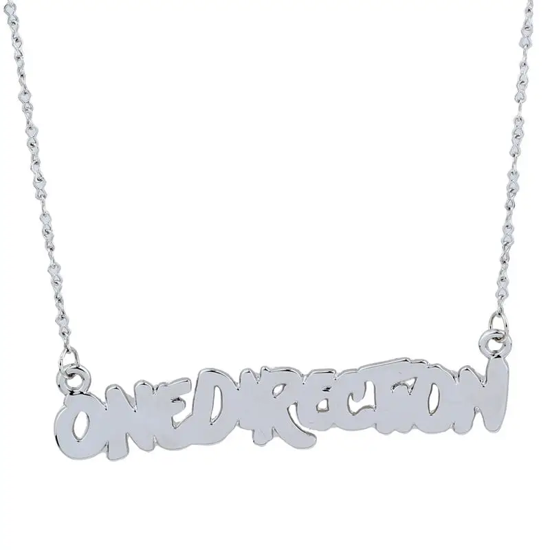 Горячая Новая мода дизайнер посеребренные one direction кулон цепочки и ожерелья 1D