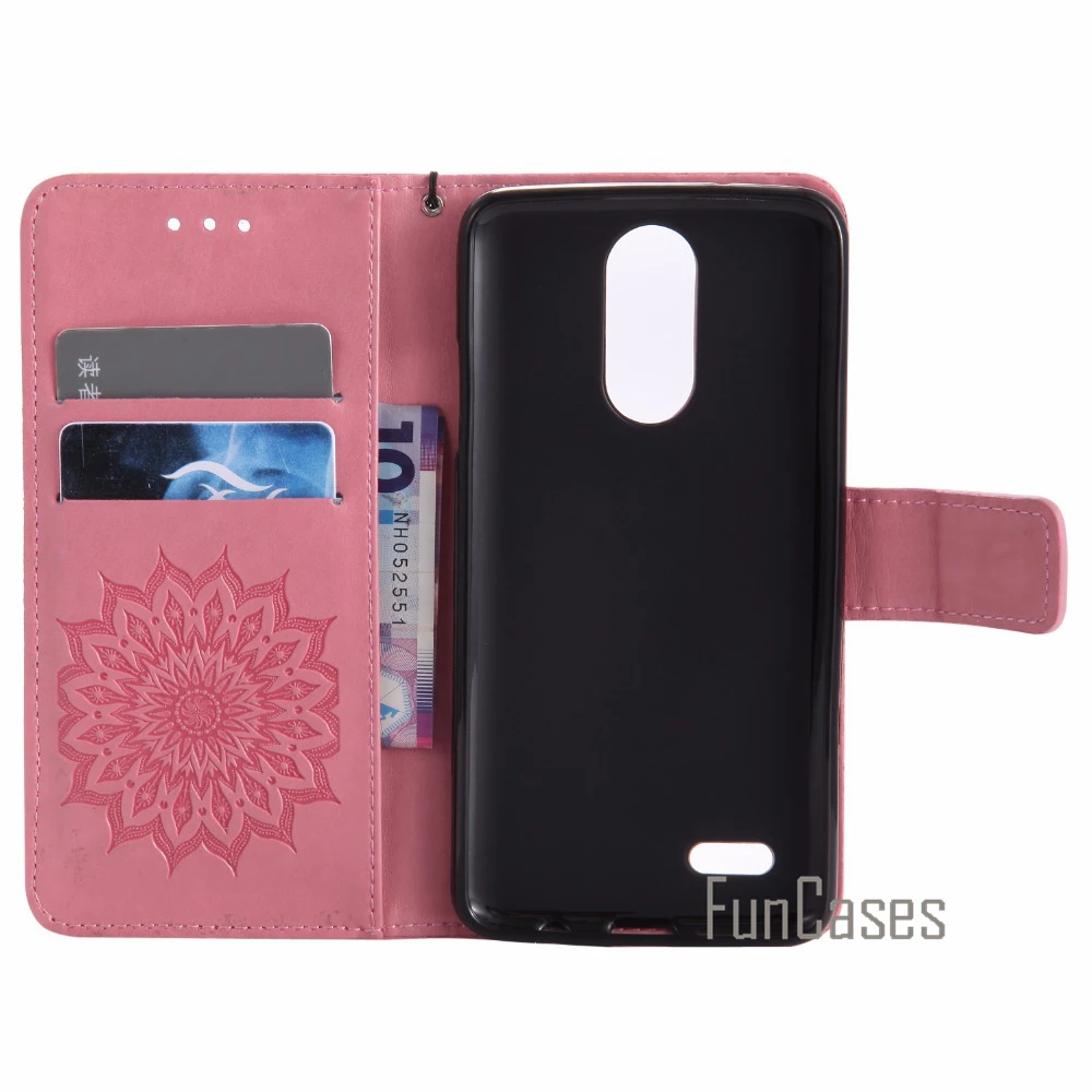 Роскошный чехол с тиснением &quotЦветок&quot для LG K8 2017 LV3 MS210 5 дюймов + держатель карт