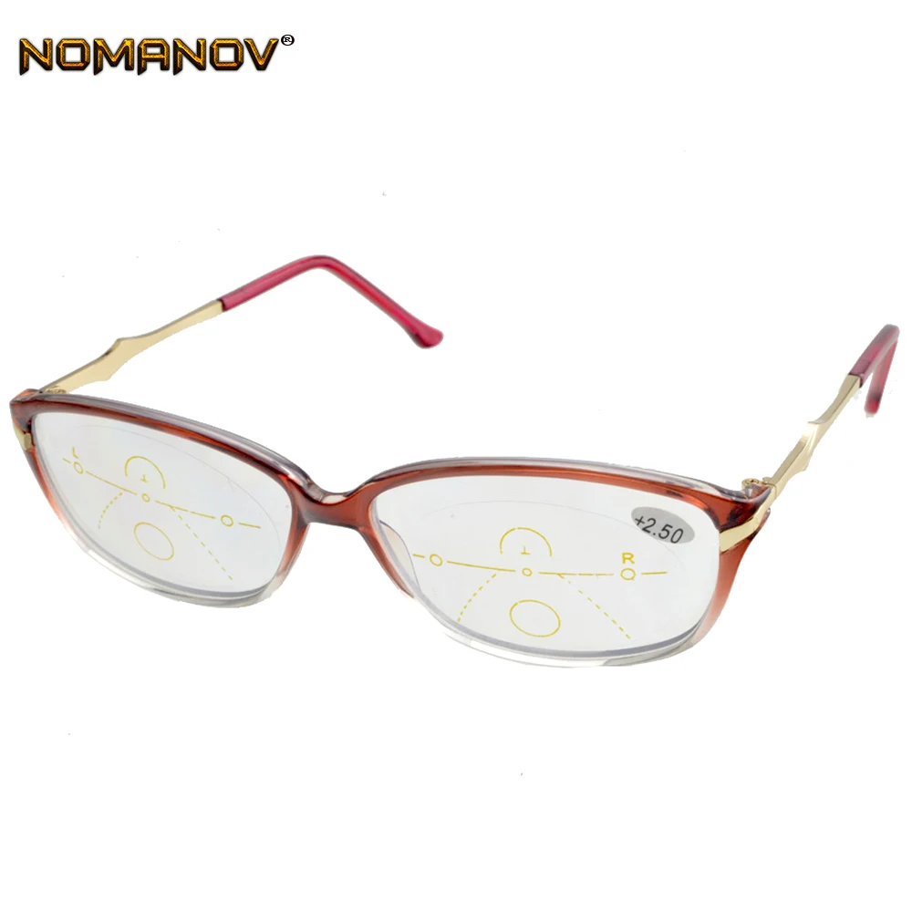 

Lentes De Lectura Leesbril Progressive Multifocal Reading Glasses Full-rim Women Frame See Near And Far Top 0 Add +0.75 To +4