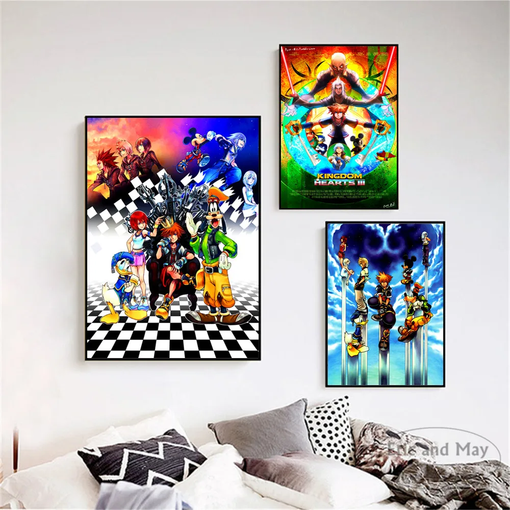 Постеры и принты Kingdom Hearts для видеоигр настенная Картина на холсте гостиной
