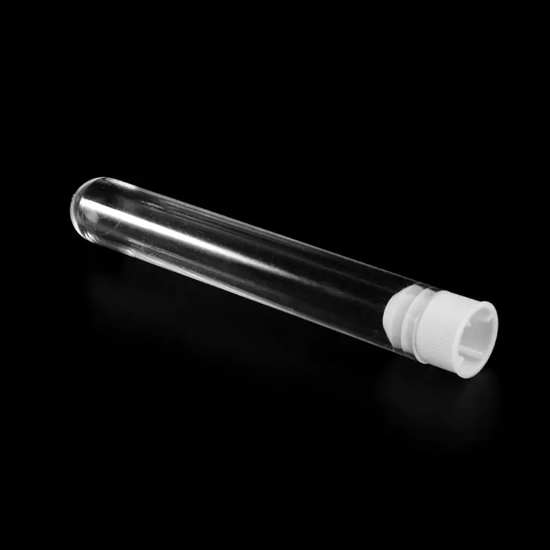

10Pcs Plastic Test Tubes Lab Test Tool With Screw Cap Transparent 16x100mm