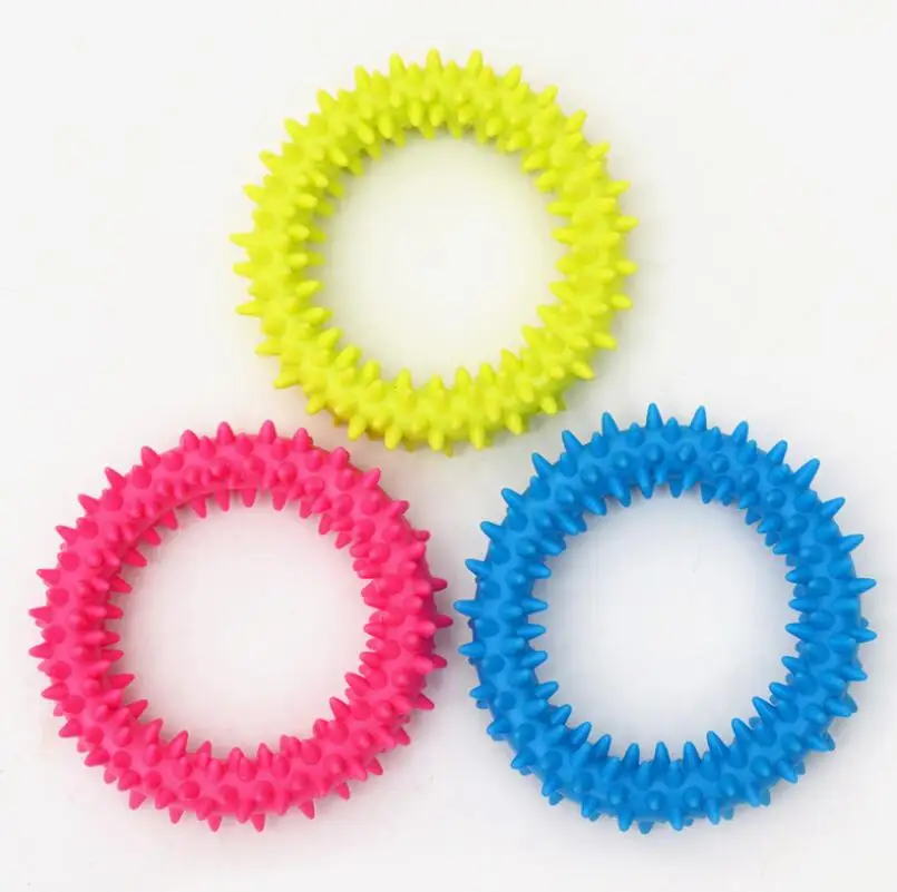 Dog Biting Ring Toy Dog Soft Rubber Molar Toy Pet Bite Cleaning Tooth Toy Increase The Intelligence Of Pets Tool