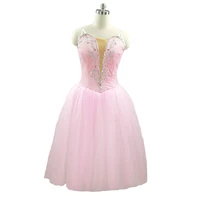 pink romantic tutu adult classical professional long ballet costume pink skirt ballerina dress women long lyrical dress for girl