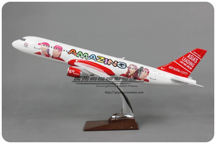 47 см смолы A320 Air Asia самолет модель красивая девушка леди азиатские авиакомпании