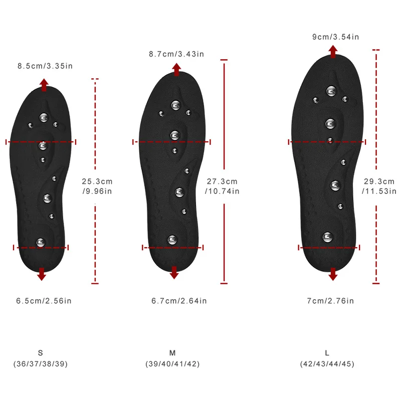 

Elino Magnetic Slimming Insoles Acupuncture Massage Weight Loss Inserts PU Arch Support Foot Massager Foot Health Care Shoe Pads
