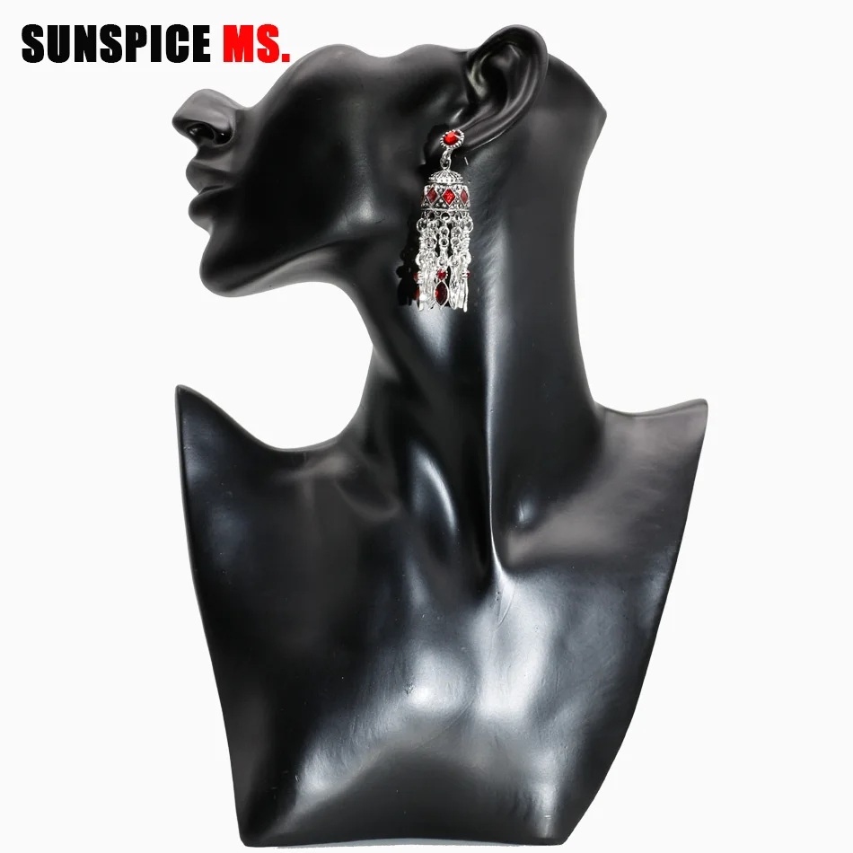 Женские богемные серьги SUNSPICE этнические длинные подвески серебряного цвета в