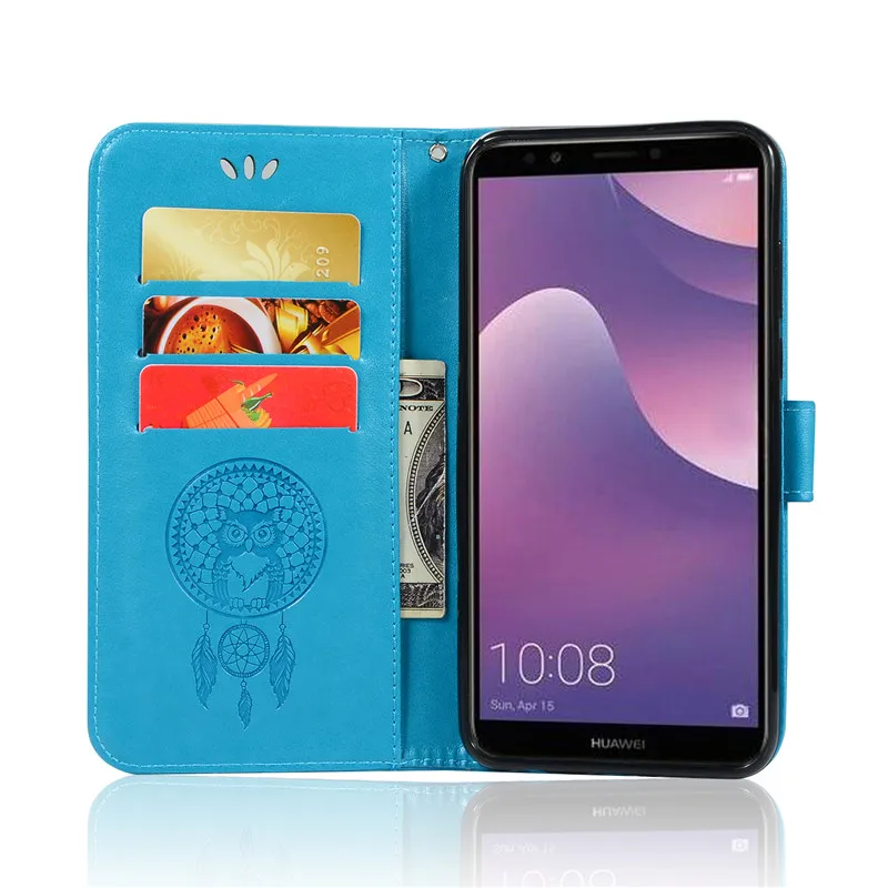 Missbuy флип чехол кожаный бумажник для huawei Y7 2018 Роскошный телефон Prime Honor 7C 5 99 nova 2 Lite