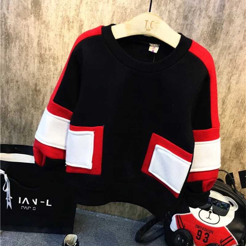 Детские толстовки DFXD новинка Модный зимний плотный пуловер с длинным рукавом для