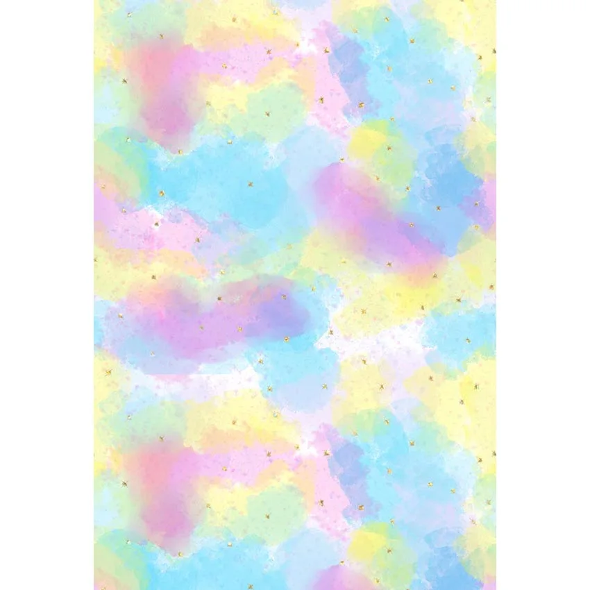 Мультяшный акварельный фон для фотосъемки Красочная картина с блестящими