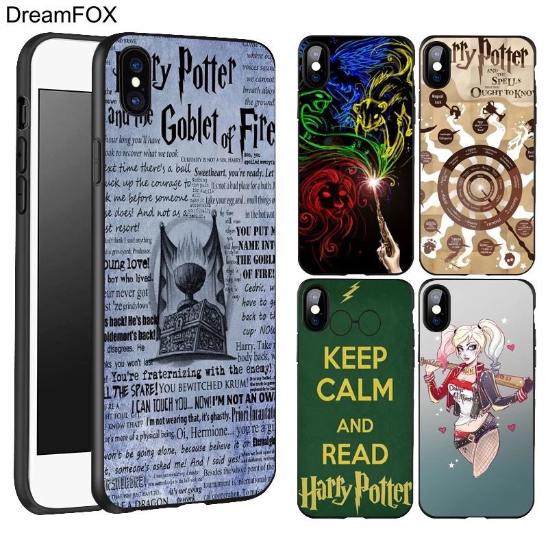 DREAMFOX L373 чехол Гарри Поттер Черный Мягкий ТПУ силиконовый для Apple iPhone XR XS Max X 8 7 6 6S