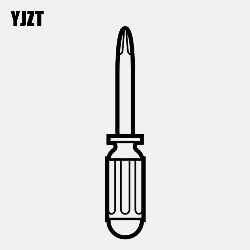 YJZT 3CM*15.5CM Hand-painted Phillips Screwdriver Vinly High Quality Black/Silver Car Sticker C22-0551 | Автомобили и мотоциклы
