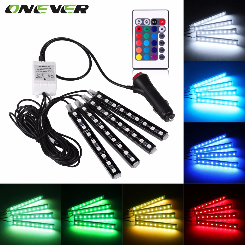 Светодиодная ленсветильник RGB для автомобиля декоративная лампа 16 цветов