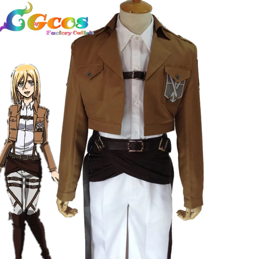 CGCOS Бесплатная доставка Косплей Костюм атака на Титанов Shingeki no Kyojin Криста ренца