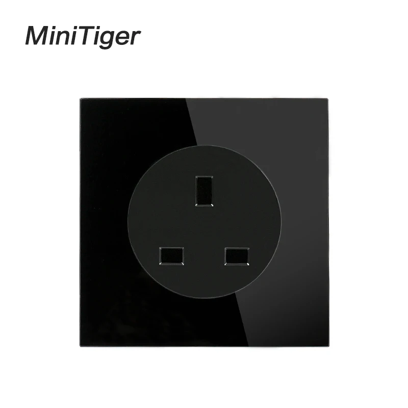 Новое поступление 2019 настенная розетка Minitiger со стеклянной панелью 13 а стандарта