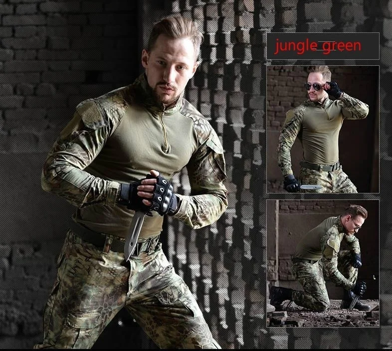 HAN WILD Мужская Уличная походная рубашка военная одежда немецкая камуфляжная Униформа боевая рубашка тактическая одежда для охоты для мужчин