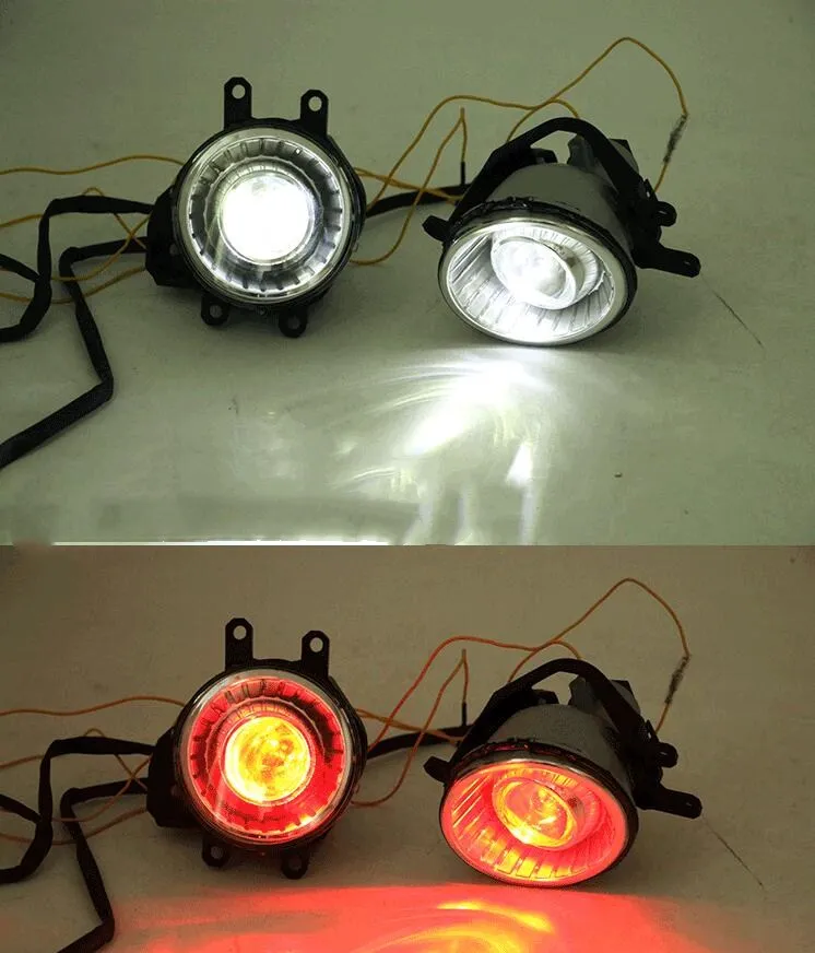 eOsuns COB angel eye led daytime running light DRL+ halo Fog lamp+ Projector Lens+ devil eye for Toyota Prius 2007 2012