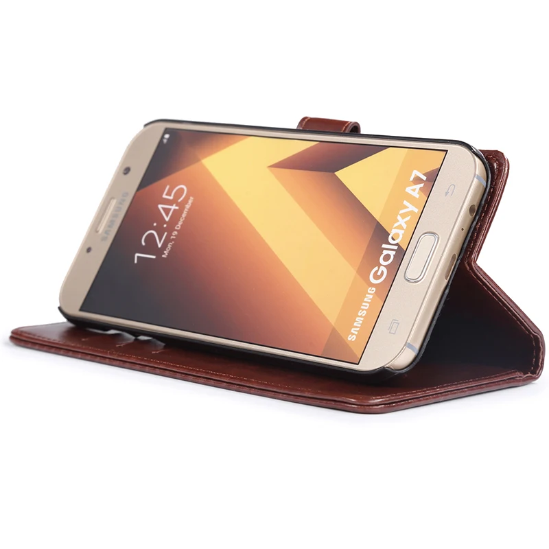 Flip Cover Case For Samsung Galaxy A5 2017 A520F/ A7 A702F Wallet Leather Phone Ultra Thin Back Card Holder | Мобильные телефоны и