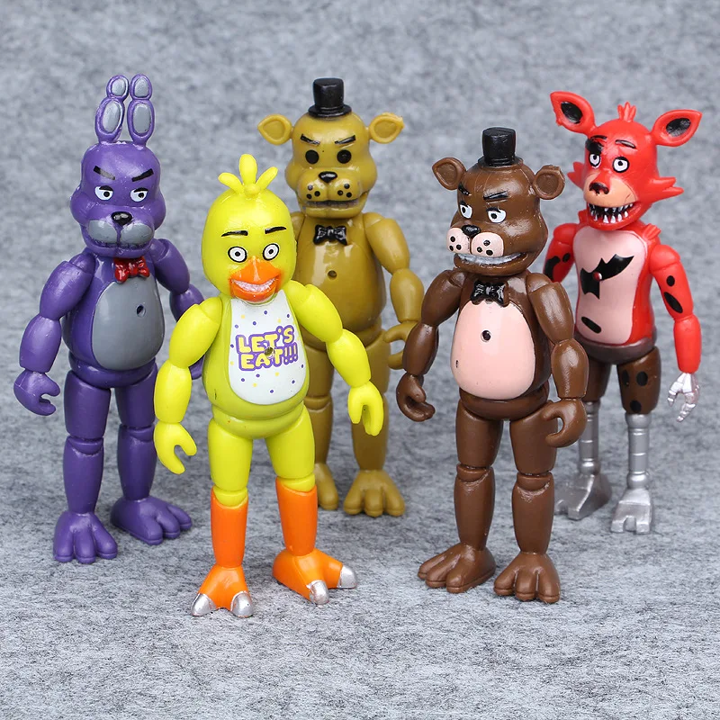 Аниме 5 шт./лот фигурки действий Five Nights At Freddys из ПВХ FNAF Bonnie Foxy Freddy Fazbear Bear Figures куклы игрушки модель 14см.