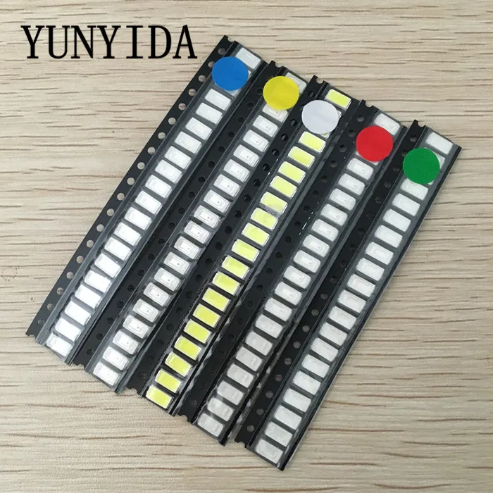 YUNYIDA 100 шт. = 5 цветов x 20 SMD 5730 5630 набор светодиодных диодов в ассортименте комплект
