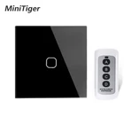Minitiger, стандарт ЕСВеликобритании, 1-канальный дистанционный переключатель, переменный ток 170  240 В, настенный светильник, дистанционный сенсорный переключатель с мини-пультом дистанционного управления