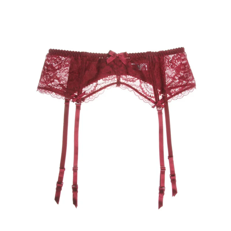 

Varsbaby sexy lace underwear unlined wide straps comfortable bra set bras+panties+garters 3 Pcs