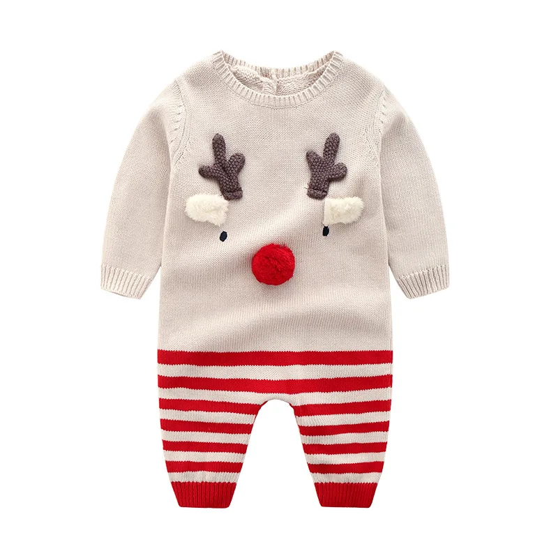 2018 зимняя одежда для новорожденных Детский комбинезон с рисунком