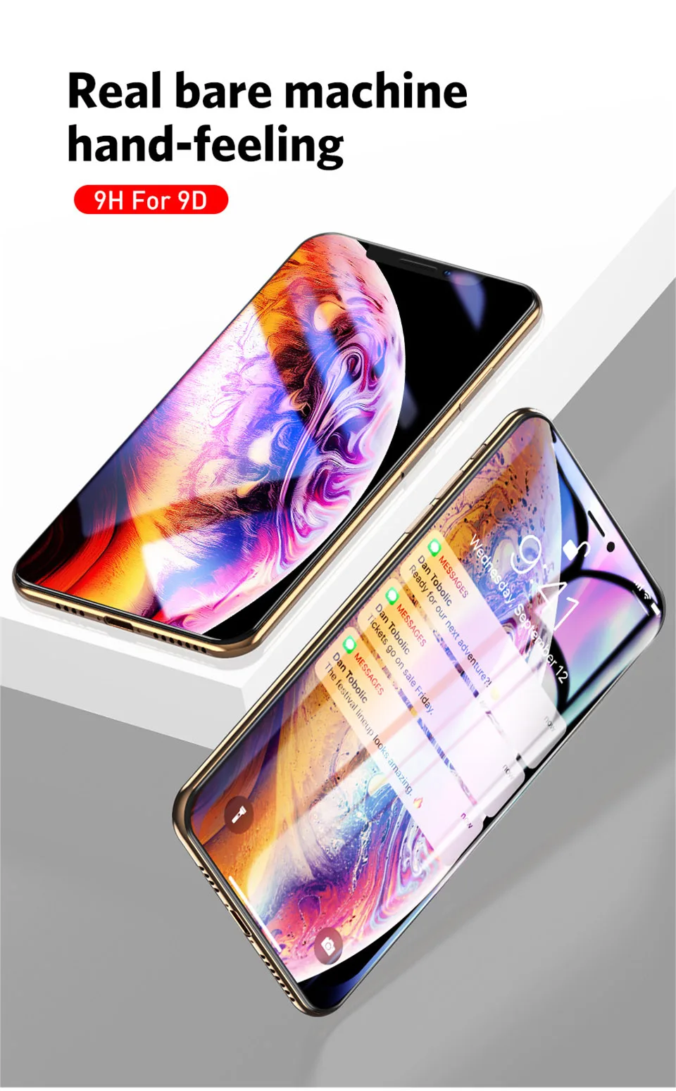 Lovebay 9D Tempered Glass For iPhone 6 6s 7 8 Plus X XR XS Max Screen Protector Full Cover Protective Glass For iPhone X Cover