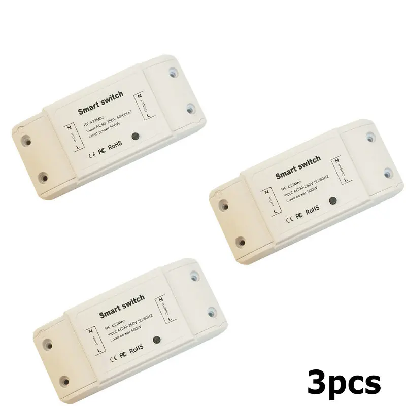 3x RF433 Receivers Беспроводной RF433 переключатель дистанционного управления модуль DIY Универсальный умный переключатель без функции wifi - Цвет: 3x RF433 Receivers