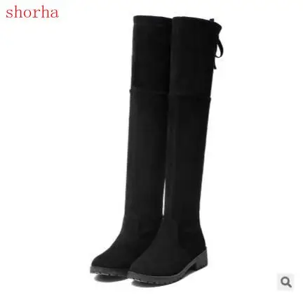 Женские бархатные сапоги выше колена черные до бедра размер 35-40 для осени и зимы |