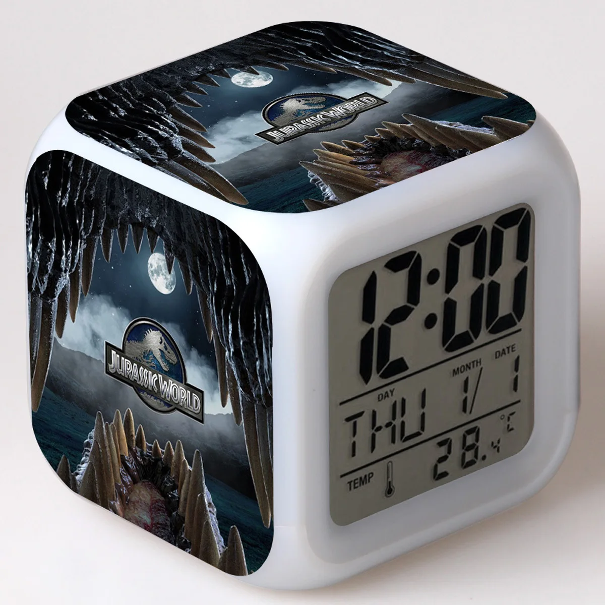 Детские игрушки из фильма Мир Юрского периода будильник со светодиодной