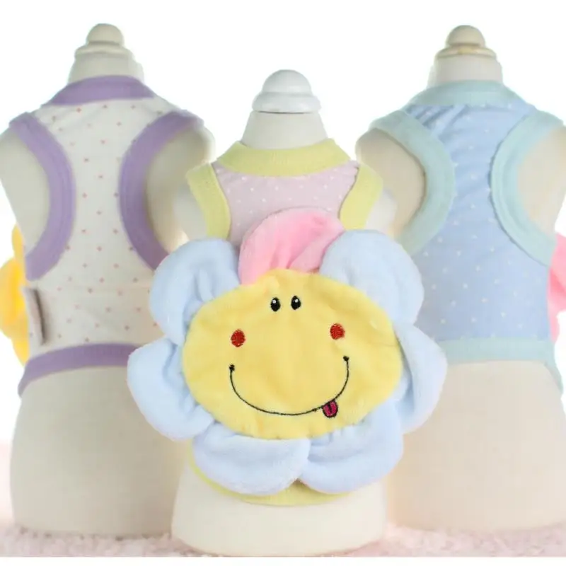 Платья с солнечными цветами одежда для собак и кошек толстовки капюшоном жилет