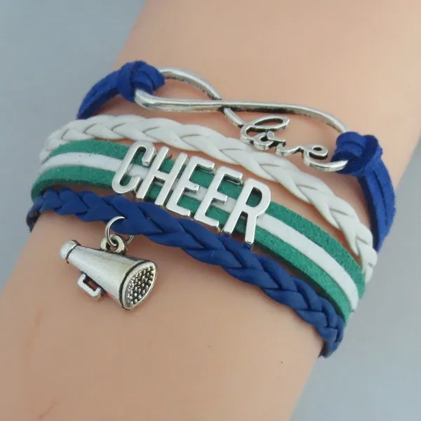 Браслет для болельщиков любовь ручной работы талисман Cheer кожаные браслеты и браслеты Модные женские ювелирные изделия подарок для болельщиков