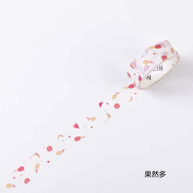Kawaii фрукты напитки записываемая Маскировка васи декоративная лента Сделай Сам клейкая лента для дневника для скрапбукинга, школьные принадлежности JD068 - Цвет: 2