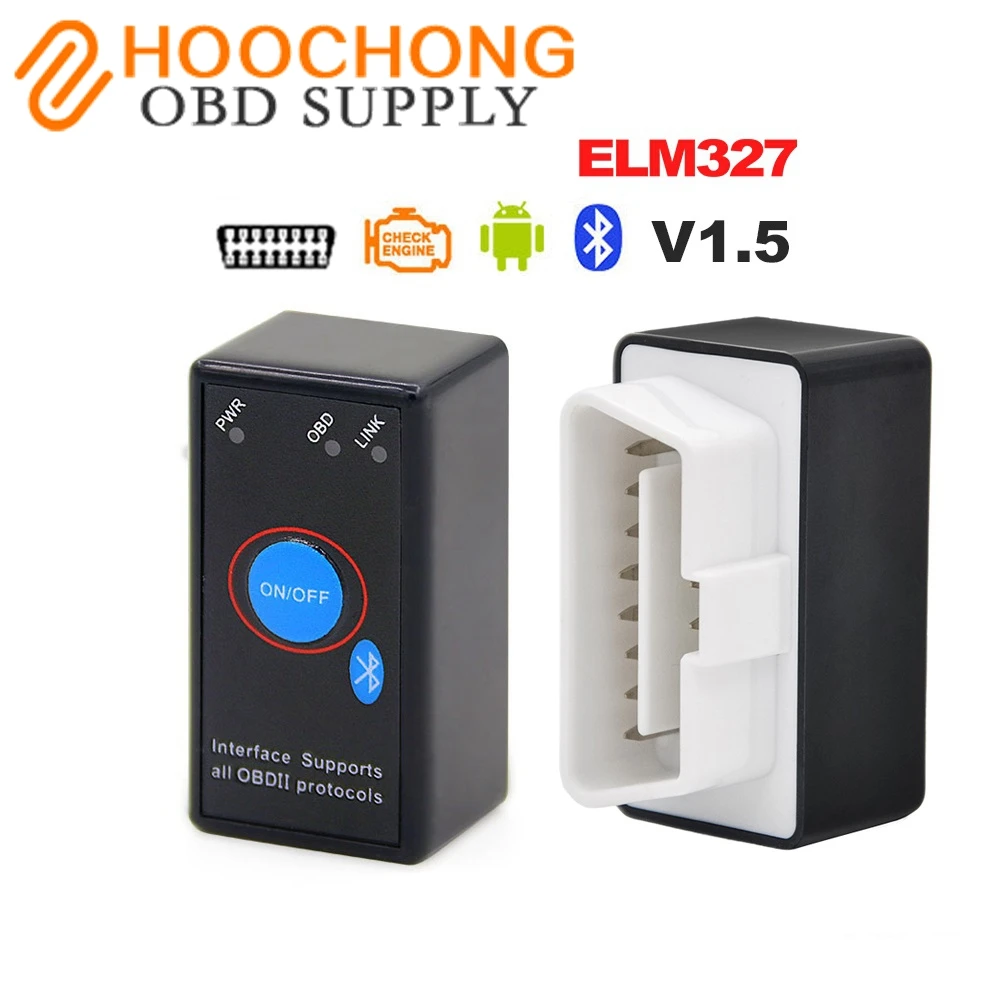 V1.5 мини ELM327 Bluetooth Мощность Переключатель ELM 327 версии 1,5 OBD2/OBDII для Android Крутящий момент Авто сканер штрих-кода