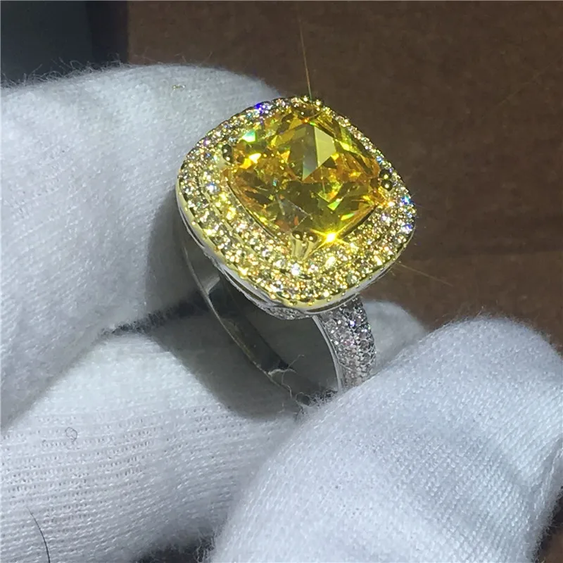 2018 брендовые роскошные женские кольца с фианитом 3ct AAAAA заполненные белым золотом