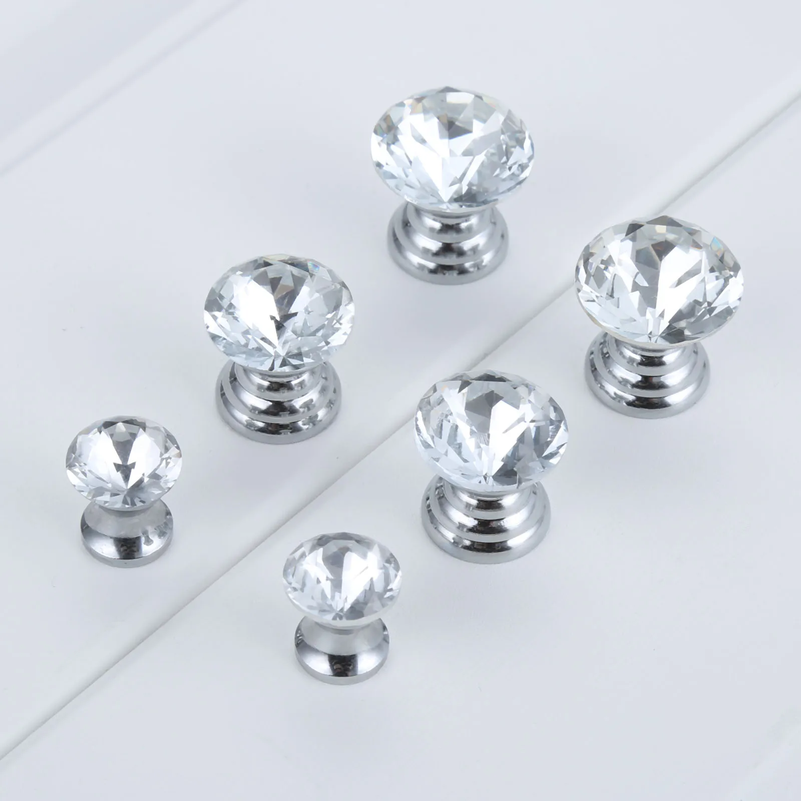 DRELD 5 шт 12/18/20mm четкие ювелирные изделия из хрусталя подарок ящик ручка мебельная фурнитура Ручка для шкафа потянуть Home Decor