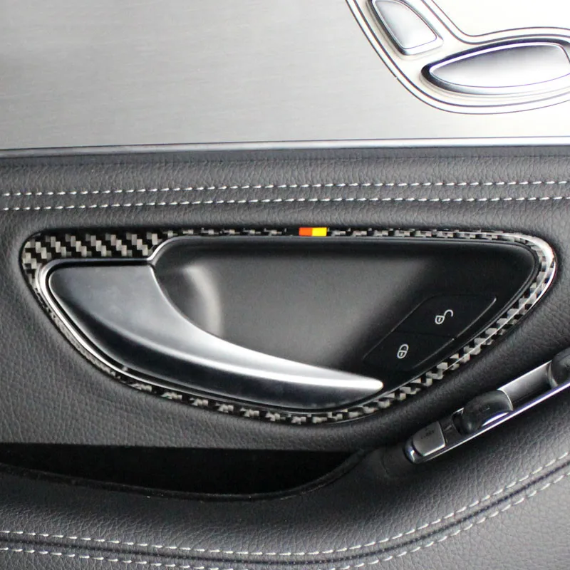 4 шт. декоративные накладки на внутреннюю дверную ручку Mercedes Benz C Class W205 2015 2018 GLC X253