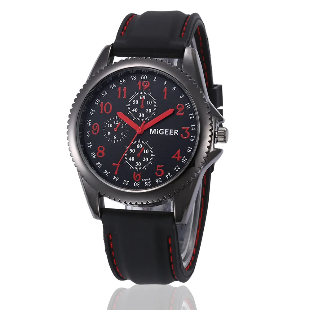 Часы наручные мужские кварцевые с силиконовым ремешком спортивные аналоговые