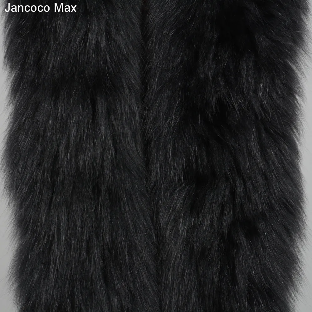 Jancoco Max Зимний Леди натуральным лисьим мехом вязанный длинный шарф Высокое качество мягкие теплые шали лучший подарок глушители S7180