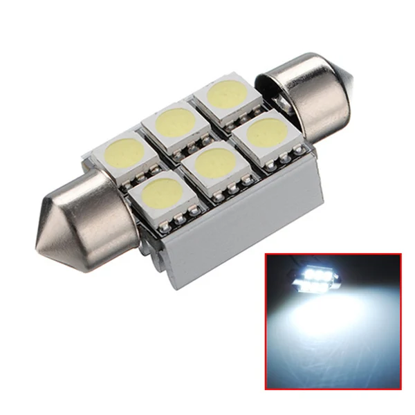 Лампа светодиодная автомобильная 36 мм светодиодный 6 SMD 12 В|festoon 36mm|smd whiteerror free |