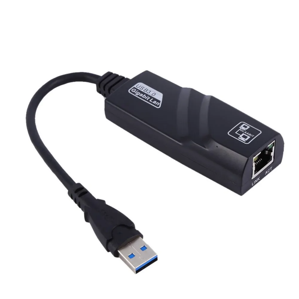 USB 3,0 Gigabit проводной Ethernet карта USB к RJ45 Ethernet LAN RJ45(10/100/1000) Мбит сетевой адаптер Черный