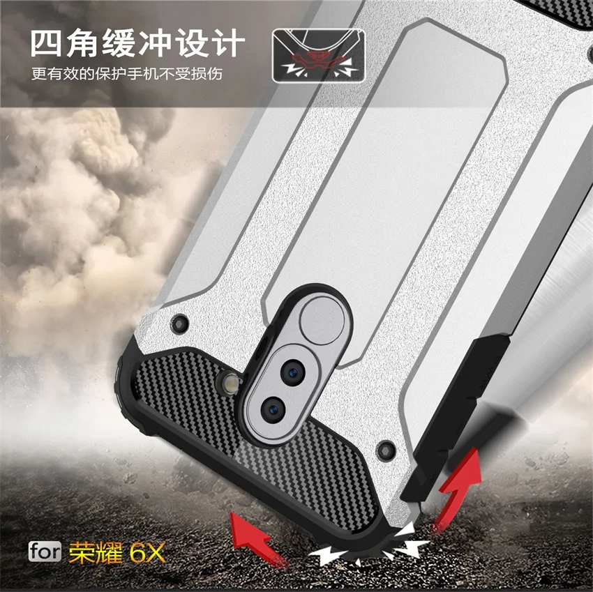Case For Huawei Honor 6X Shockproof Armor Hard PC Silicone Mate 9 Lite GR5 2017 Soft TPU Phone Cover Shell Coque |