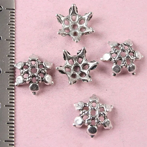 

100pcs Tibetan silver color snowflake bead caps h1752