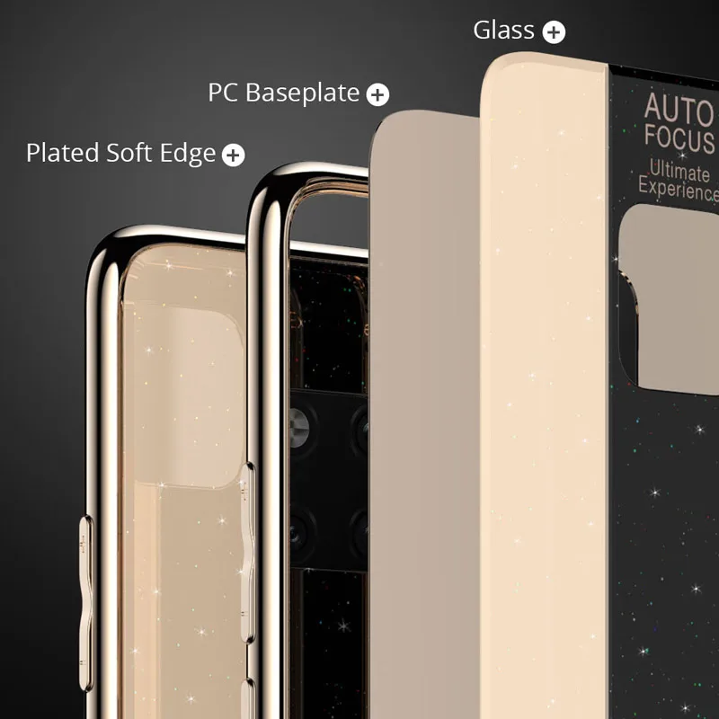 Чехол для Huawei P30 роскошный покрытый краем из ТПУ окрашенный стеклянный чехол Mate 20