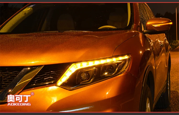 AKD автомобильные стильные фары для Nissan X-trail Rouge светодиодный фонарь- DRL Hid опция Головной фонарь Ангел глаз луч аксессуары