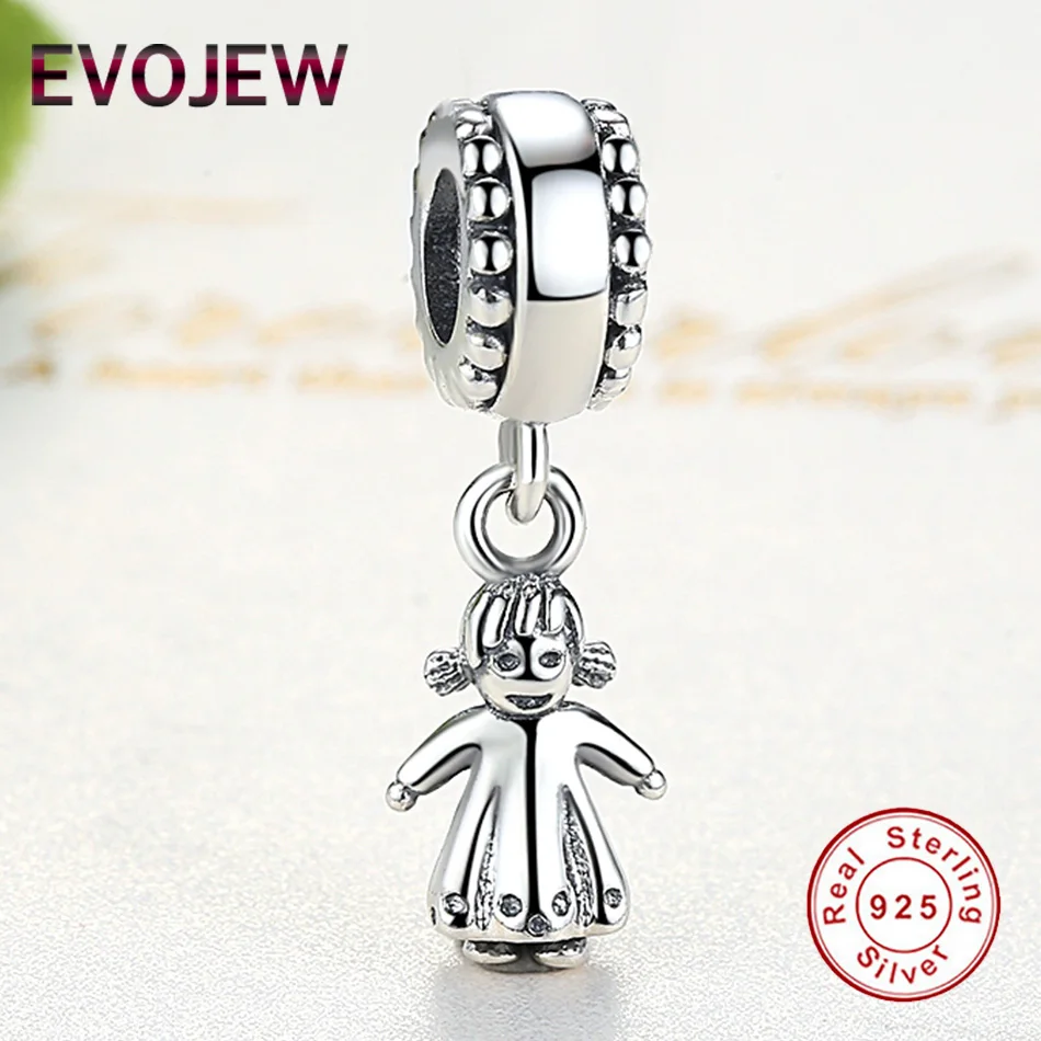 EVOJEW 925 пробы серебро для девочек и мальчиков кулон Бусины fit Pandora браслет & цепочки